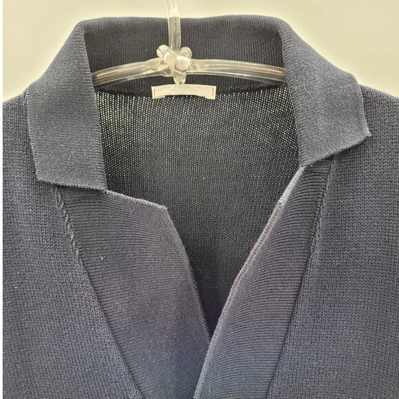 Joan Vass Blue‎ Knit Button Up Pockets Oversized Cardigan Sweater Top - Picture 6 of 13